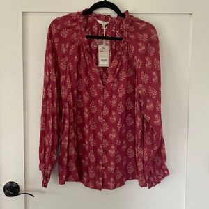 Lucky brand blouse in deep red - large